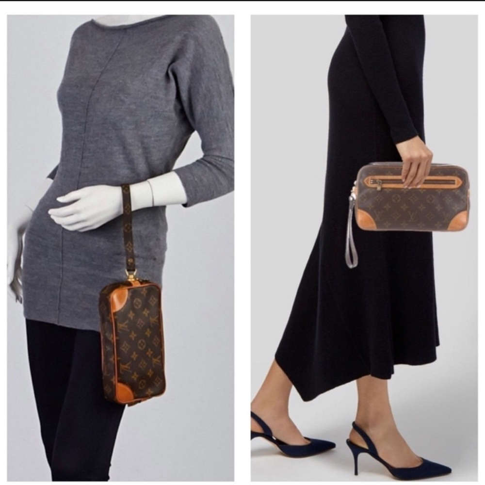 Louis Vuitton Monogram Canvas Marly Dragonne GM Wristlet Clutch/ Cosmetic Bag